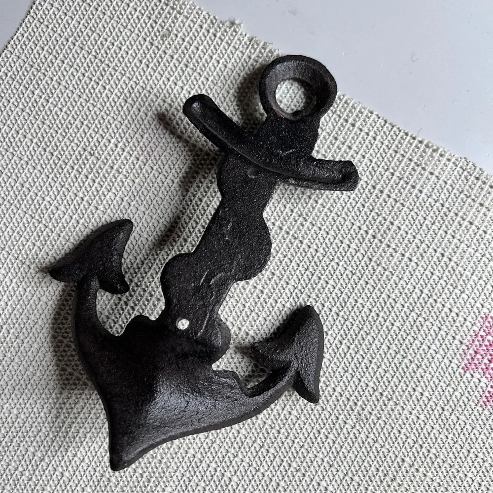 Cast Iron Anchor Wall‎ Hook Nautical Maritime Rope Decor Black Coat Towel Hanger